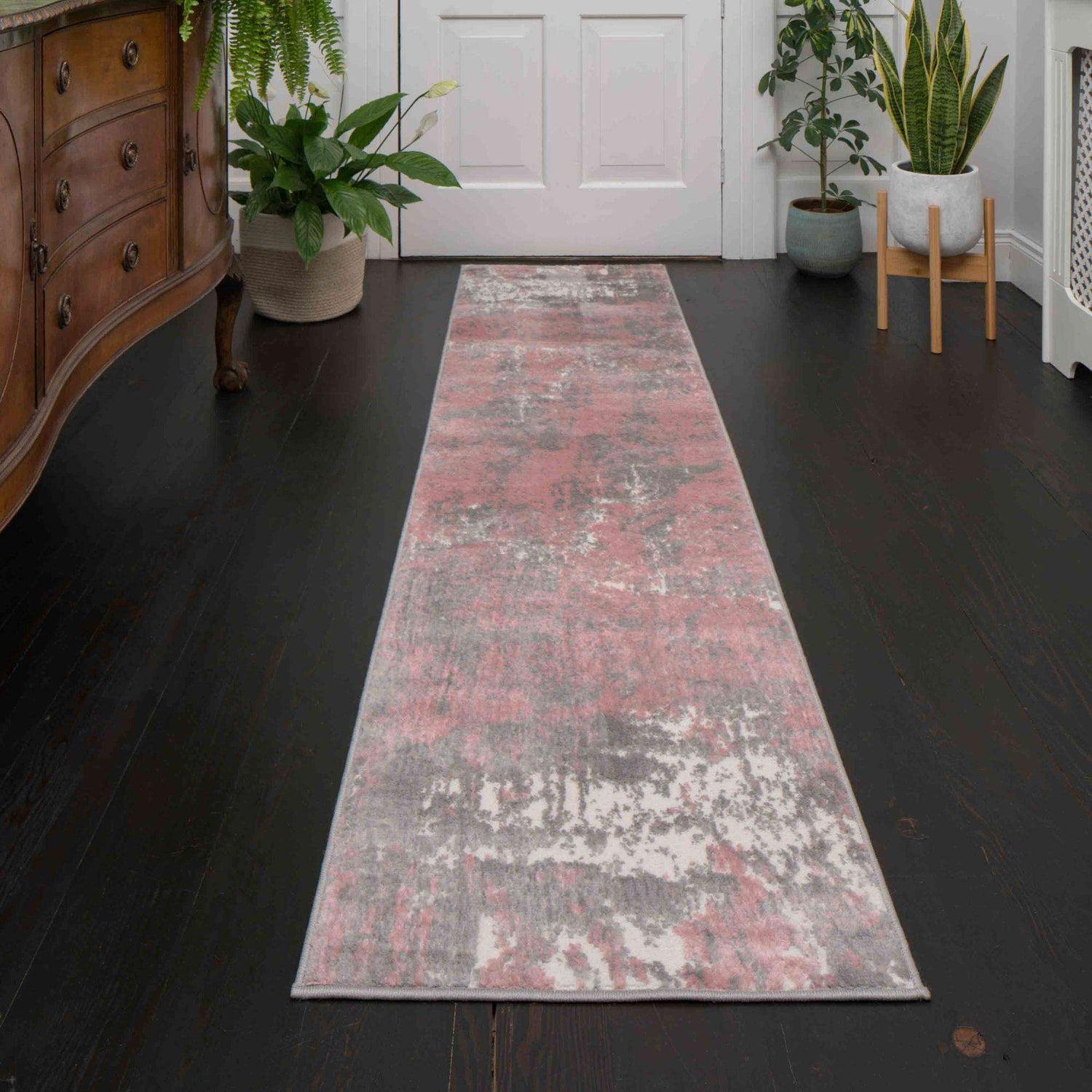 Modern Blush Pink Distressed Large Living Room Rugs