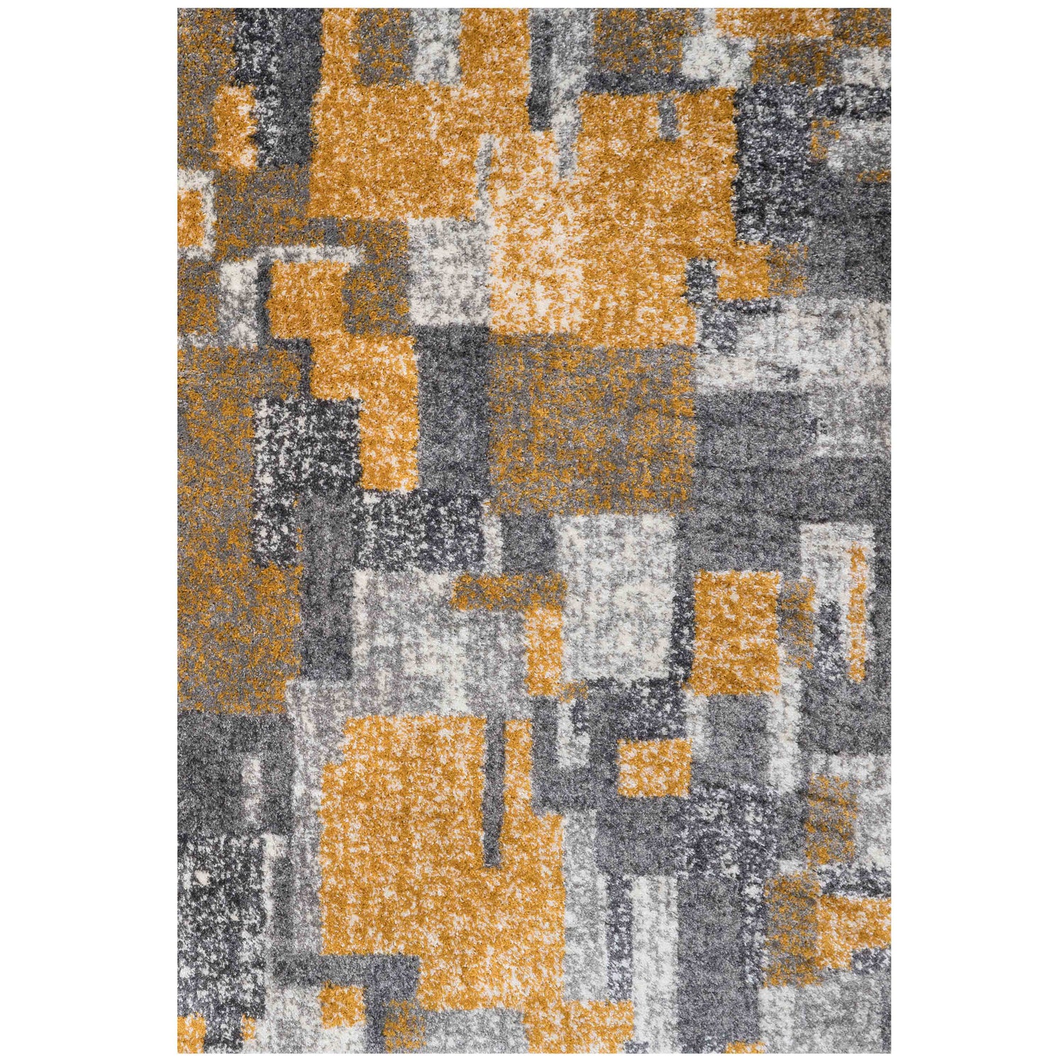 Retro Yellow Mottled Shaggy Living Room Rug