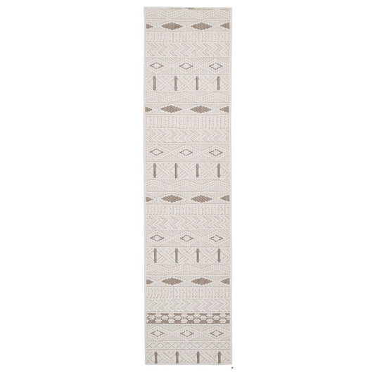 Cream Beige Boho Runner Rug - Sachi