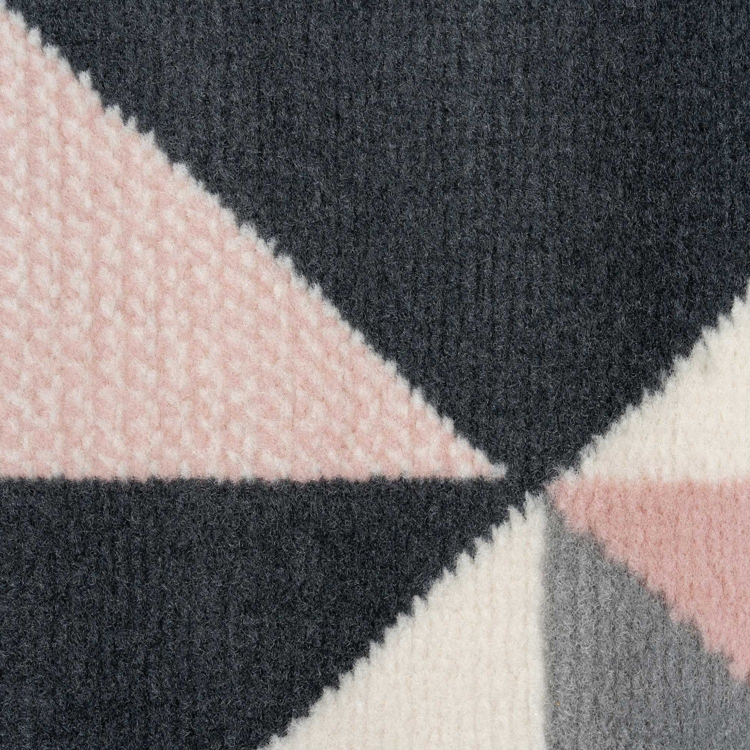 Pink Grey Diamond Geometric Living Room Rug