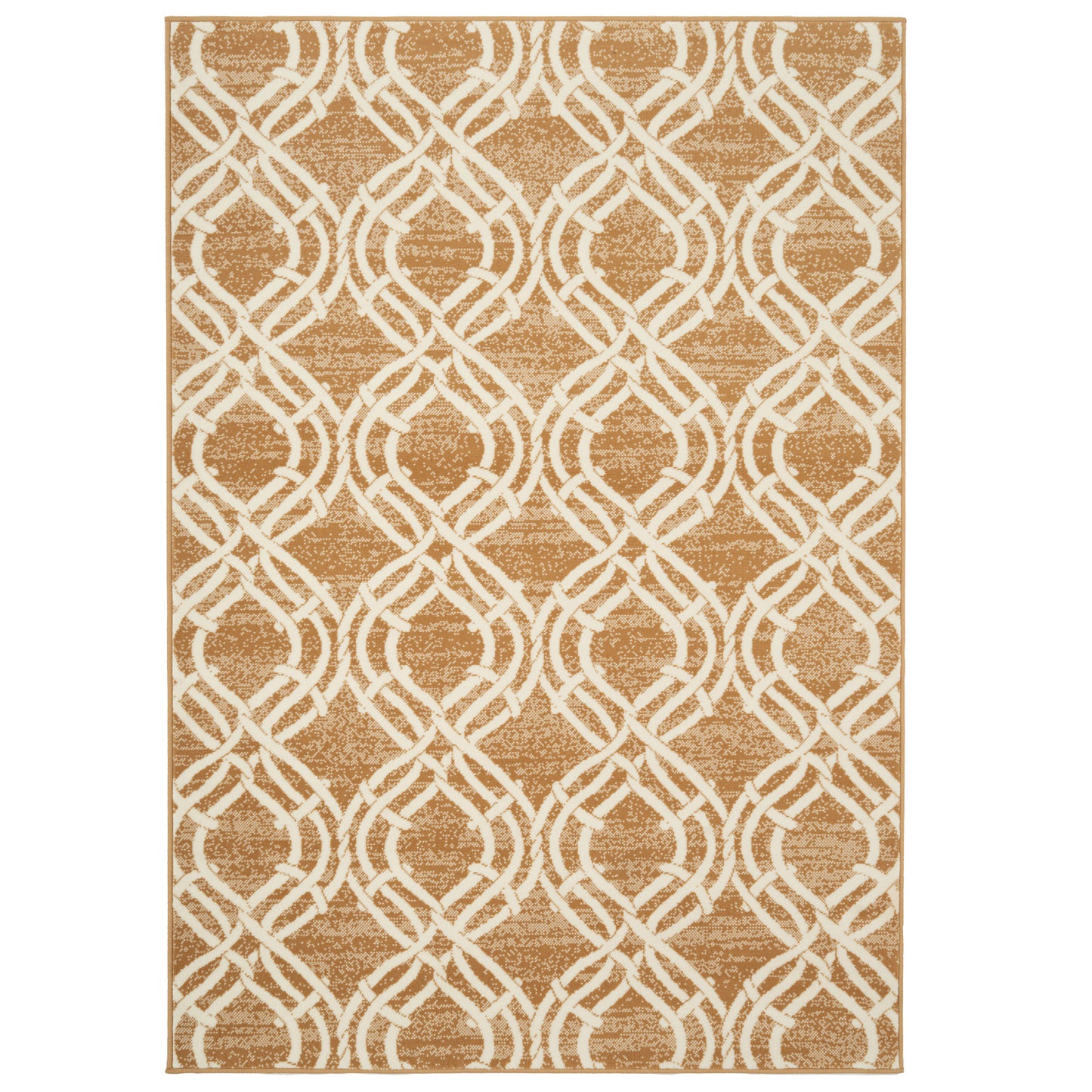 Beige Woven Trellis Living Room Rug