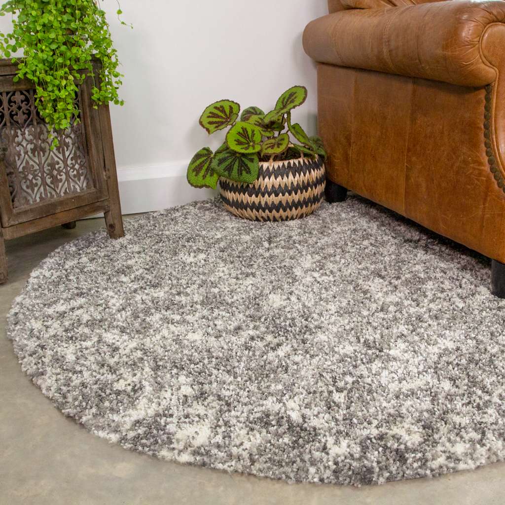 Silver Shaggy Rug for Living Room