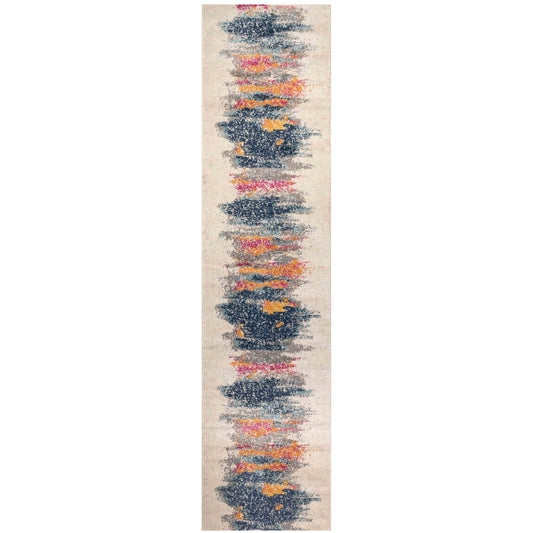 Distressed Colourful Pattern Hall Runner Rug