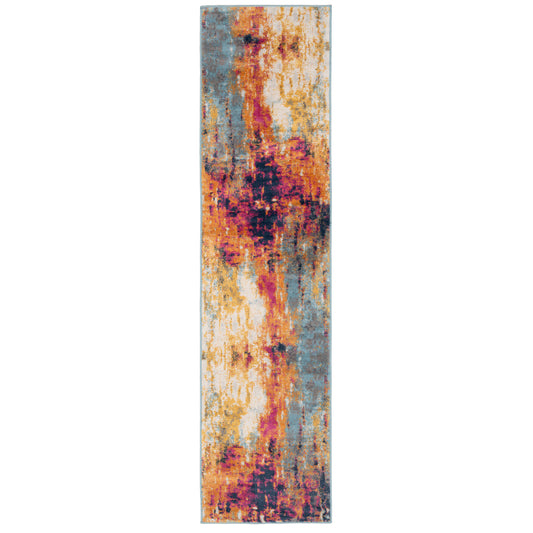 Colourful Paint Abstract Runner Rug