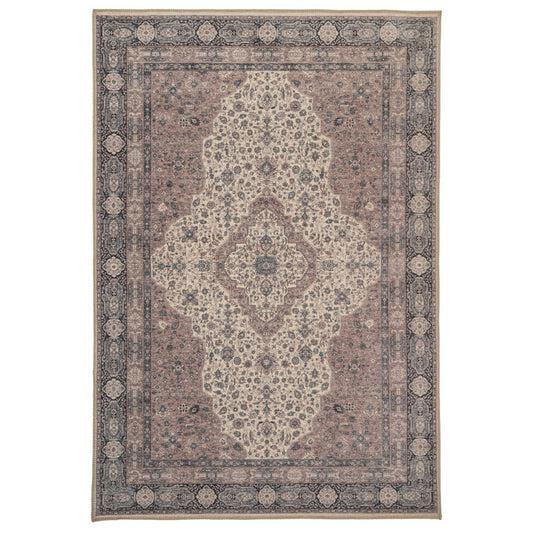 Teal Medallion Washable Area Rug - Caragh