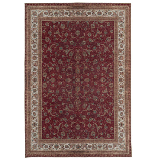 Red Elegant Washable Area Rug - Talia