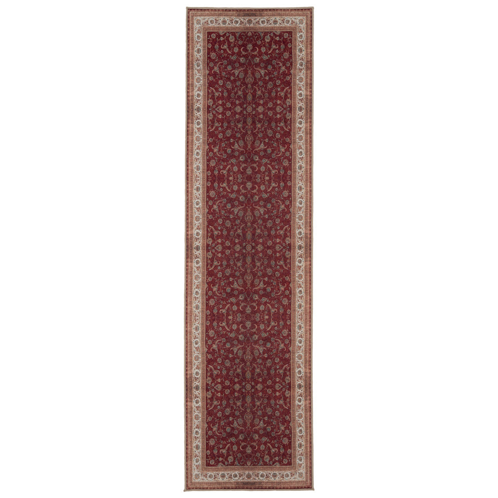 Red Elegant Washable Area Rug - Talia