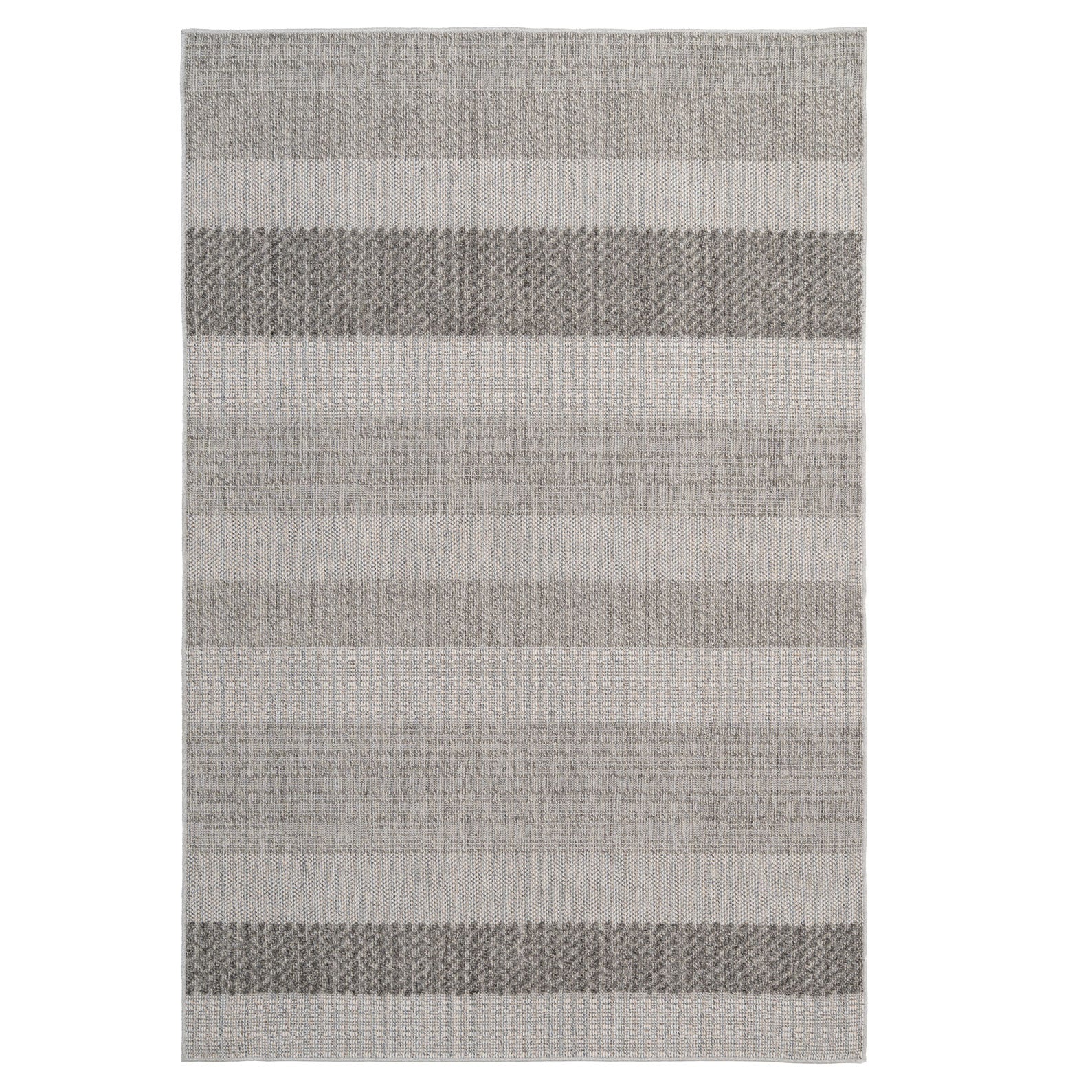 Grey Striped Loop Pile Rug | Living Room Rugs | Kukoon Rugs Online