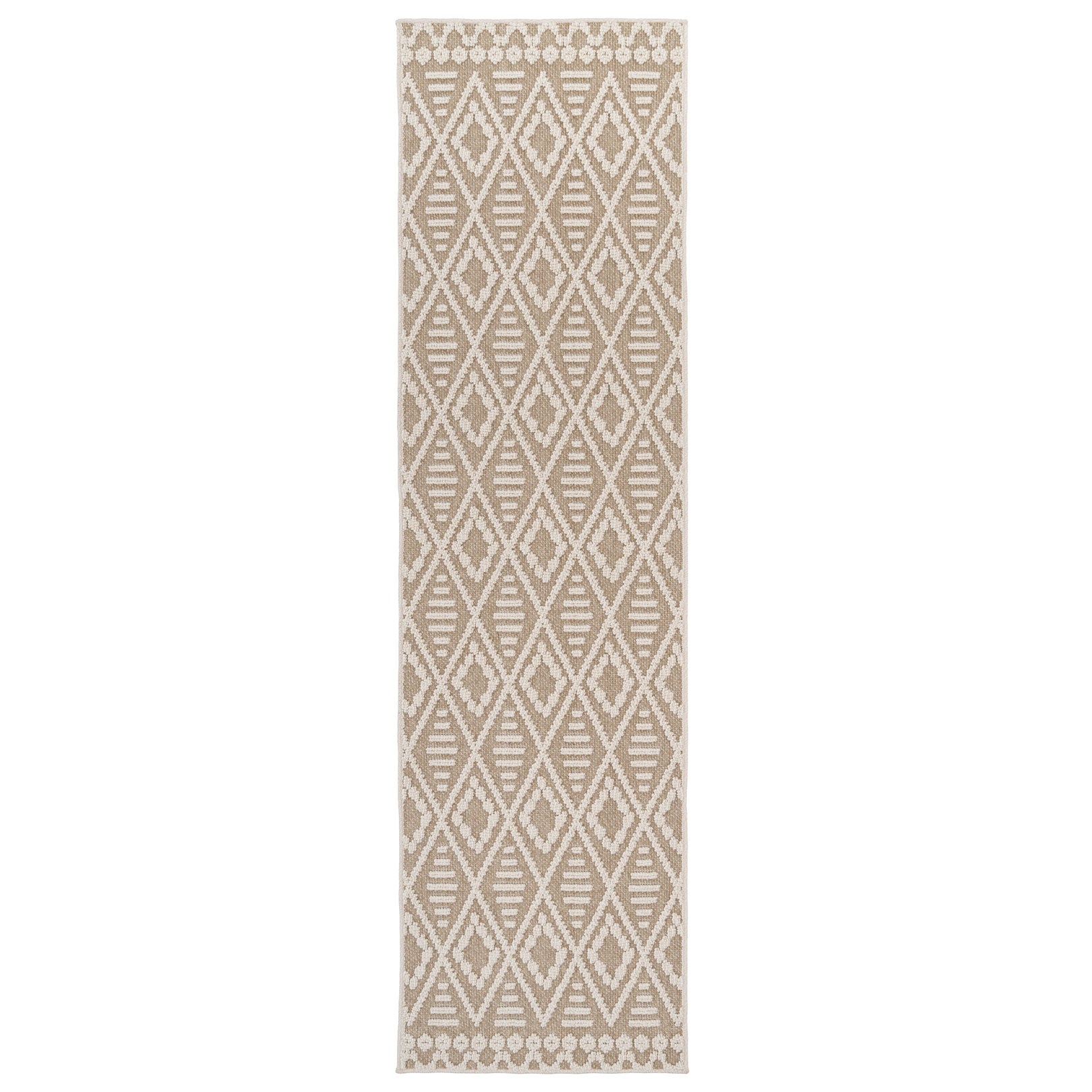 Beige Diamond Runner Rug | Runner Rugs | Kukoon Rugs Online