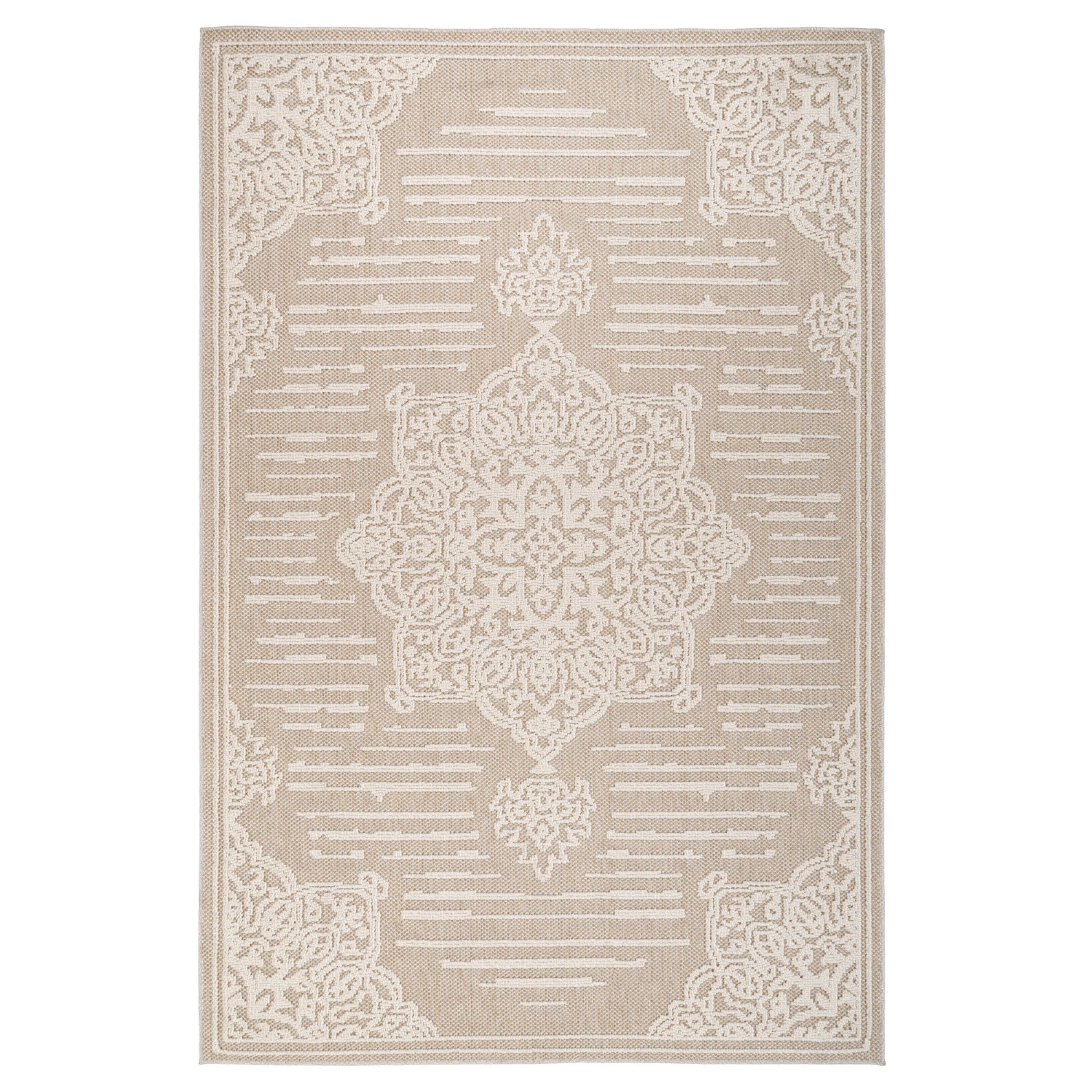 Medallion Beige Area Rug | Living Room Rugs | Kukoon Rugs Online