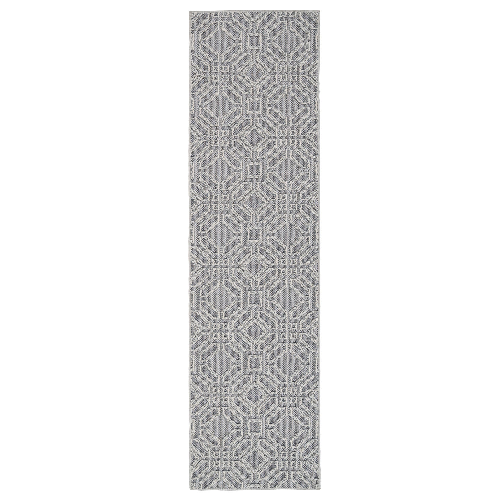 Blue Geometric Runner Rug | Living Room Rugs | Kukoon Rugs Online