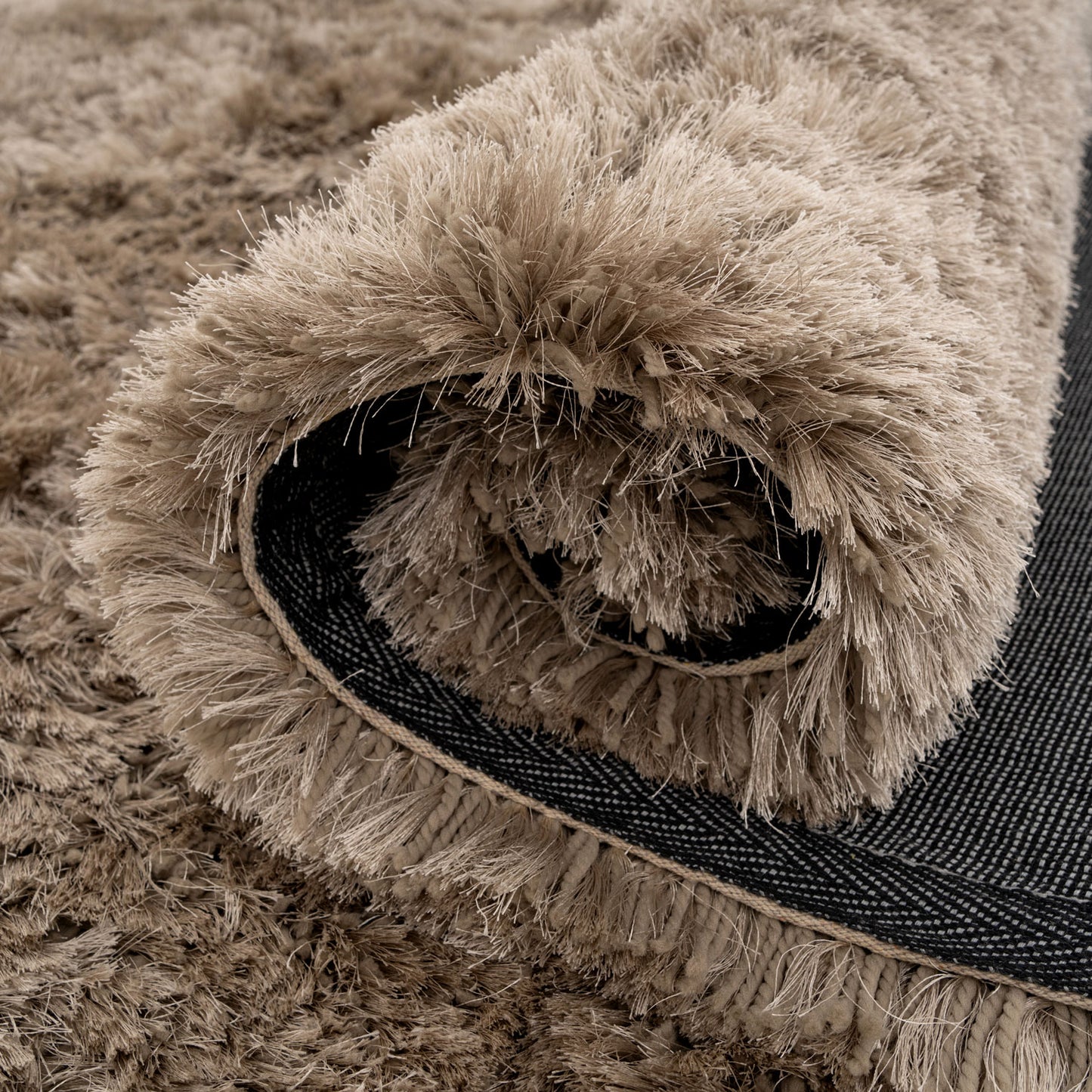 Plush Silver Grey Shaggy Circle Rug