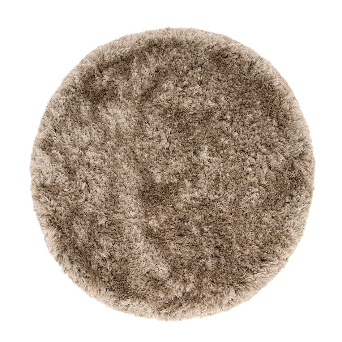 Plush Silver Grey Shaggy Circle Rug