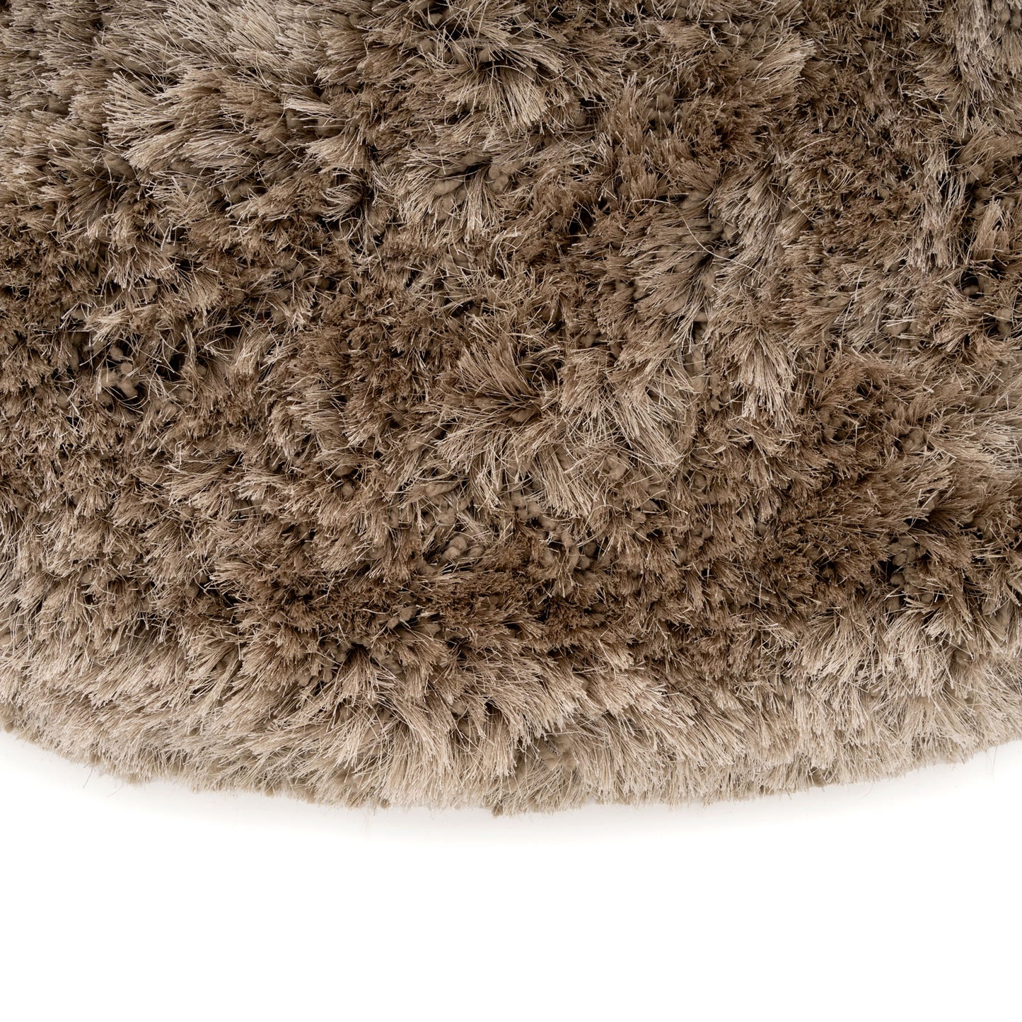 Plush Silver Grey Shaggy Circle Rug