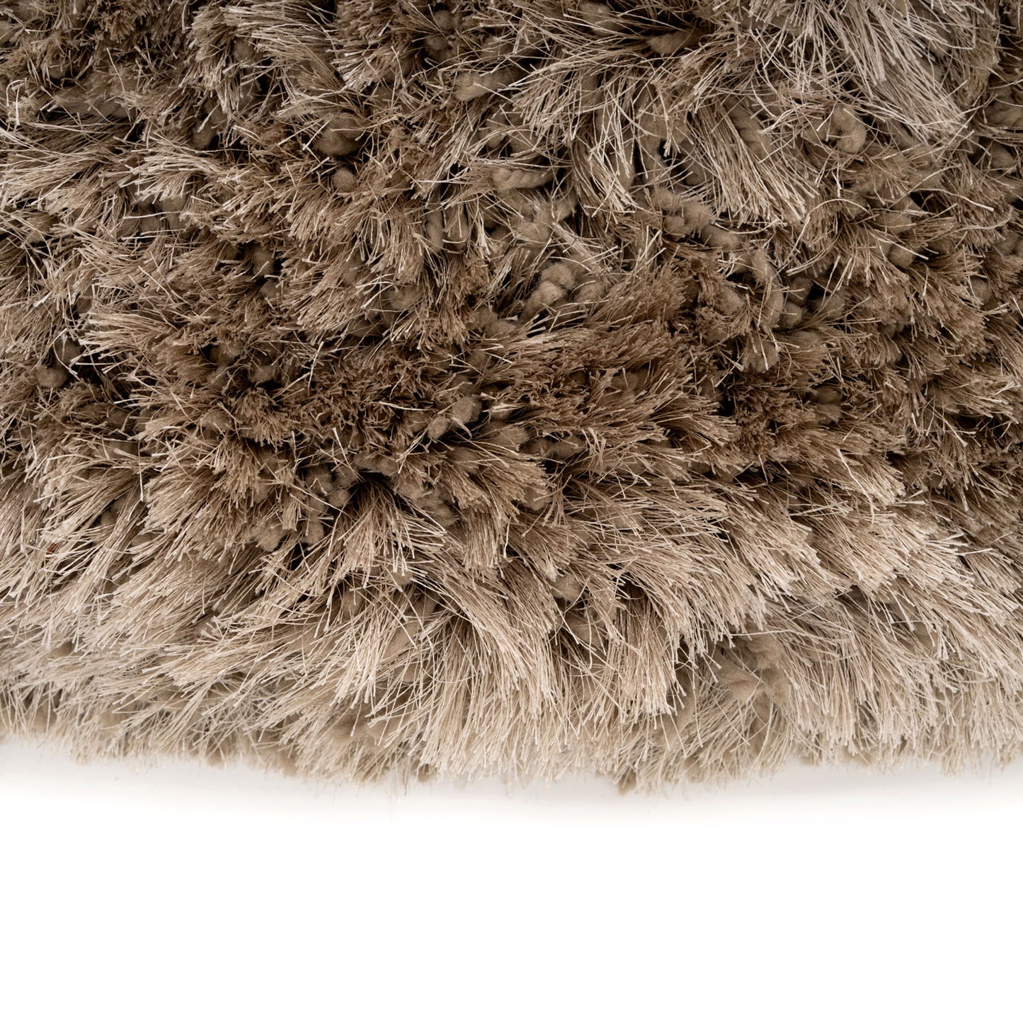 Plush Silver Grey Shaggy Circle Rug