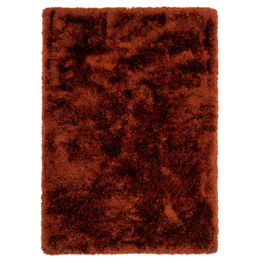 Plush Soft Rust Orange Shaggy Rug - Zia