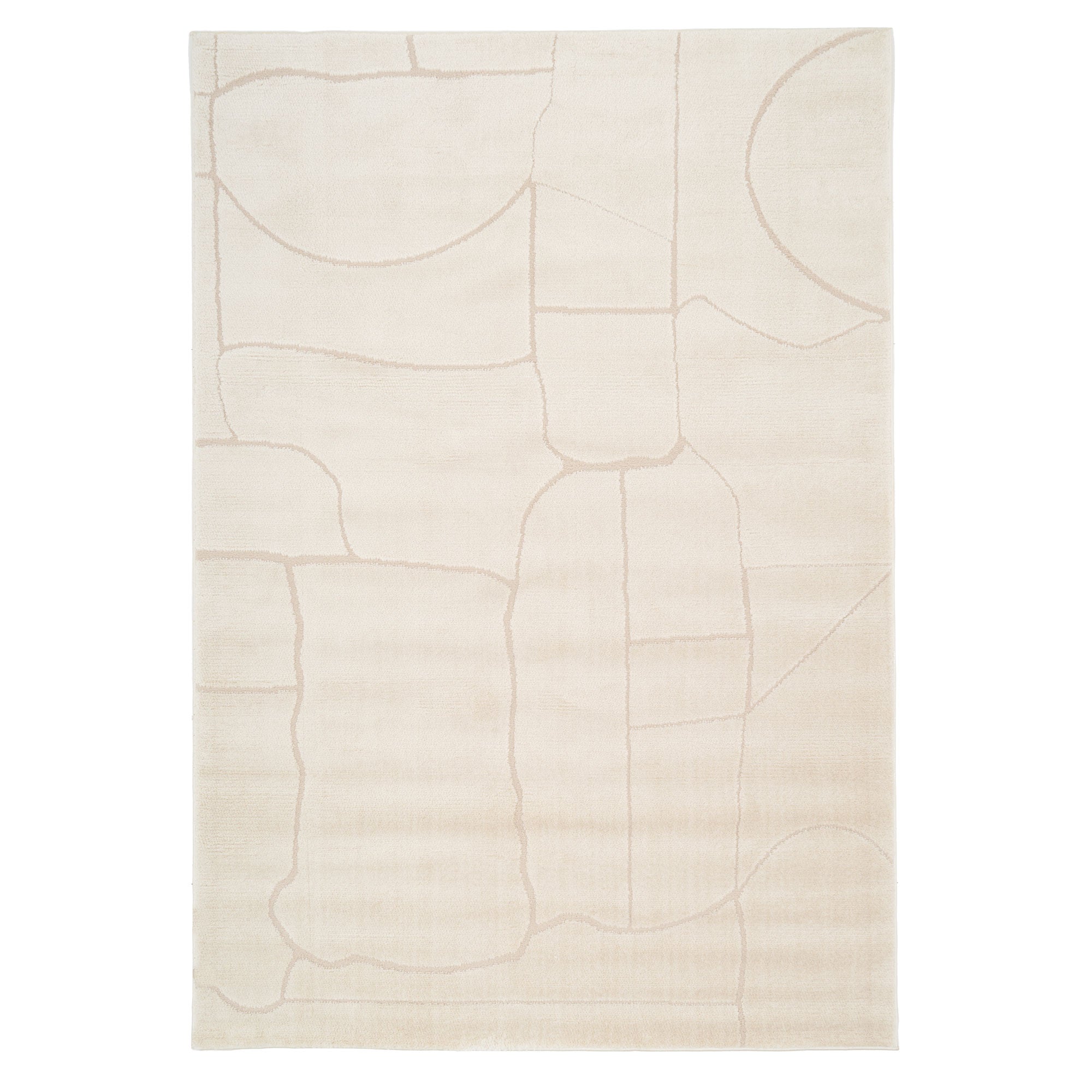 Soft Cream Abstract Rug - Aura | Living Room Rugs | Kukoon Rugs Online